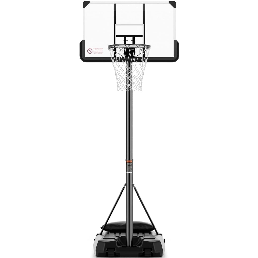 44In Basketball Hoop 7.5 Ft to 10 Ft Height Upgrade Large Base Portable Basketball Goal System with Quick Adjustment for Full Range of Players Indoor Outdoor Use