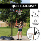 1008  44-Inch Adjustable Inground Basketball Hoop with Shatterproof Fusion Backboard, All-Weather Net, and Classic Steel Rim