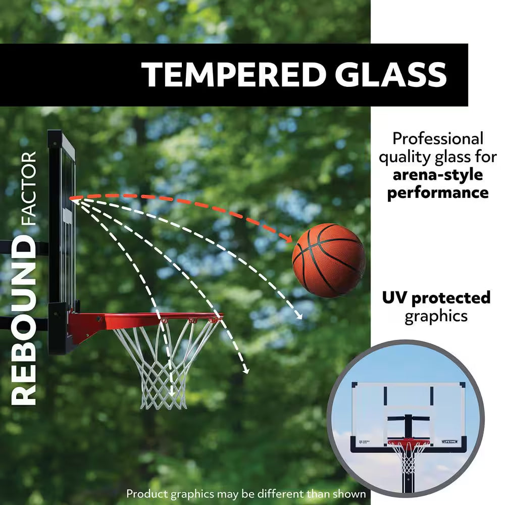 Mammoth Bolt down Basketball Hoop (54 In. Tempered Glass)