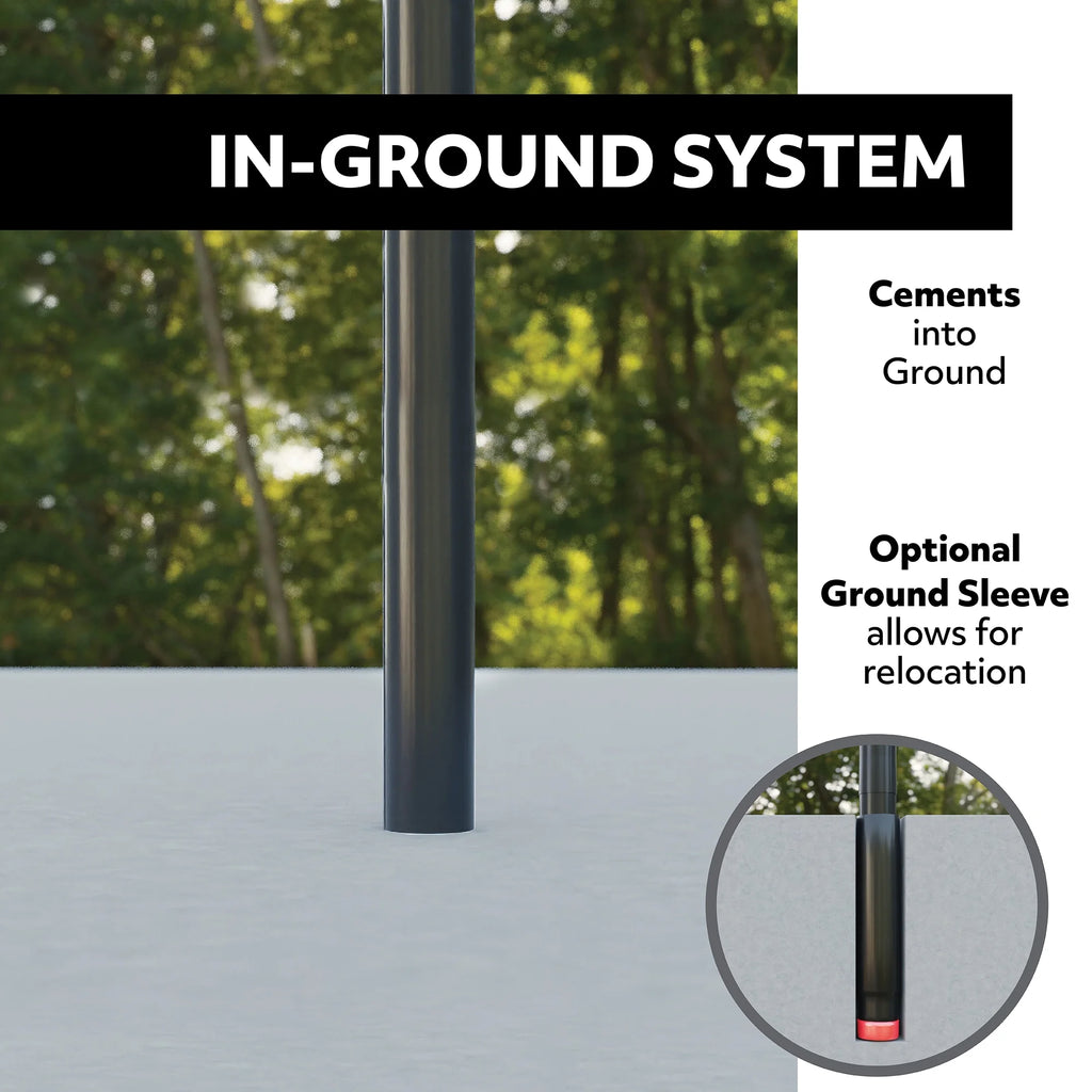 1008  44-Inch Adjustable Inground Basketball Hoop with Shatterproof Fusion Backboard, All-Weather Net, and Classic Steel Rim