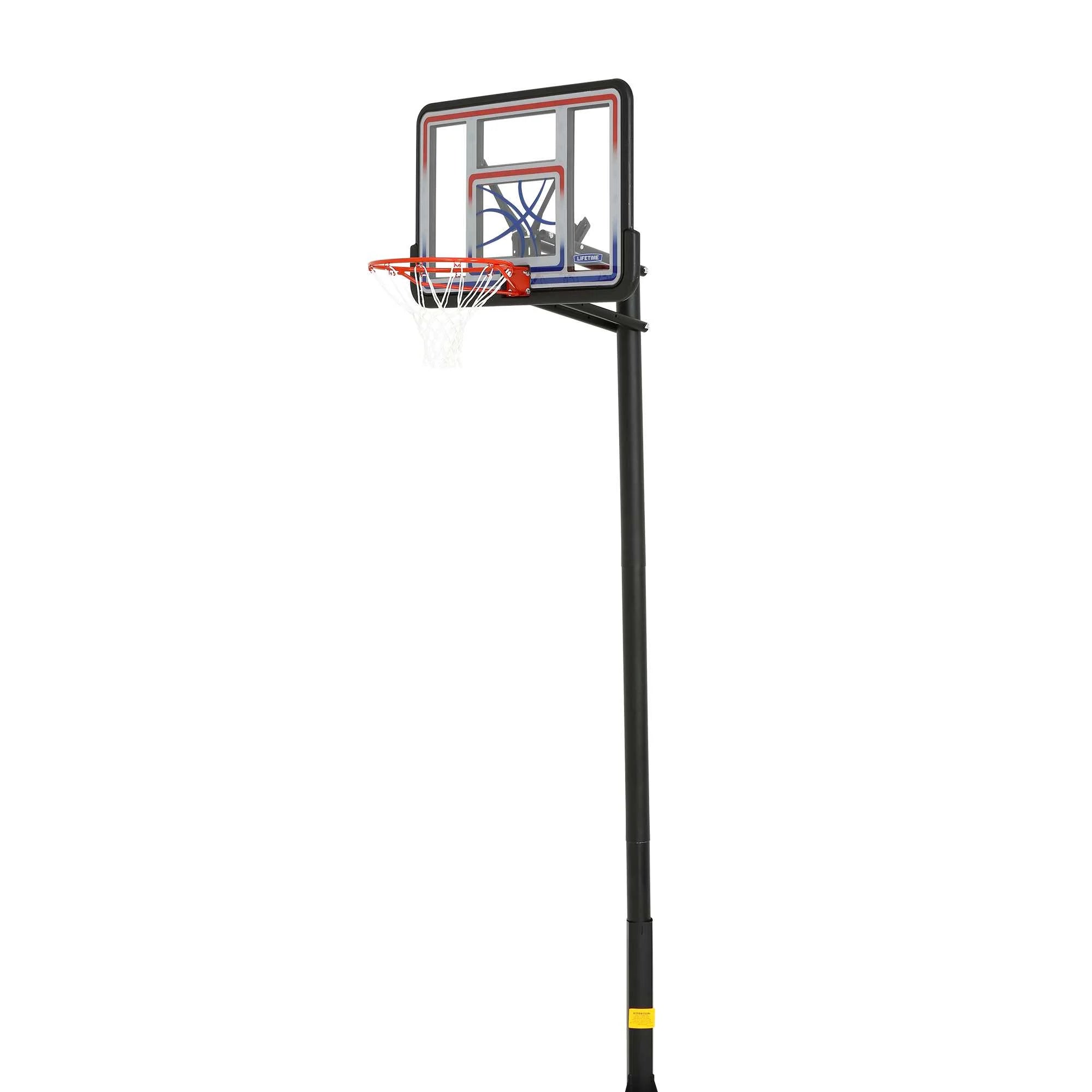 1008  44-Inch Adjustable Inground Basketball Hoop with Shatterproof Fusion Backboard, All-Weather Net, and Classic Steel Rim