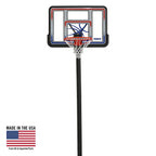 1008  44-Inch Adjustable Inground Basketball Hoop with Shatterproof Fusion Backboard, All-Weather Net, and Classic Steel Rim