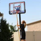 1008  44-Inch Adjustable Inground Basketball Hoop with Shatterproof Fusion Backboard, All-Weather Net, and Classic Steel Rim