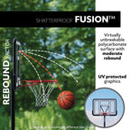 1008  44-Inch Adjustable Inground Basketball Hoop with Shatterproof Fusion Backboard, All-Weather Net, and Classic Steel Rim