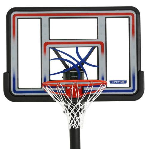 1008  44-Inch Adjustable Inground Basketball Hoop with Shatterproof Fusion Backboard, All-Weather Net, and Classic Steel Rim